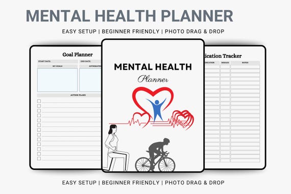 Mental Health Journal Printable Mental Health Planner Anxiety Mood Tracker Digital Template Bullet Journal Wellness Workbook Mindfulness
