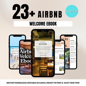 Plantilla editable de libro de bienvenida de Airbnb Lista de verificación y letreros de Airbnb Guía imprimible para anfitriones de Airbnb Plantilla personalizable para anfitriones de Airbnb