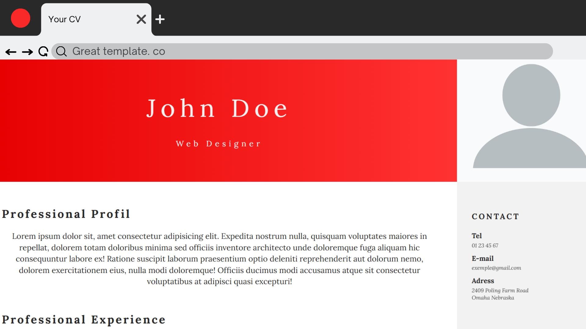 Resume Template in Html Css, Cv Minimalist, Resume Professional, Cv ...