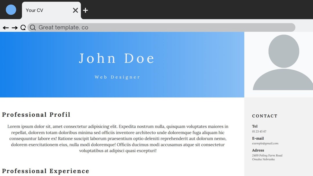 Resume Template in Html Css, Cv Minimalist, Resume Professional, Cv ...