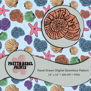 Subtiele Fuck Trump Sea Shell Beach FDT liberaal naadloos patroon FDT 300 DPI Instant Download digitaal papier sublimatie stof helder neutraal