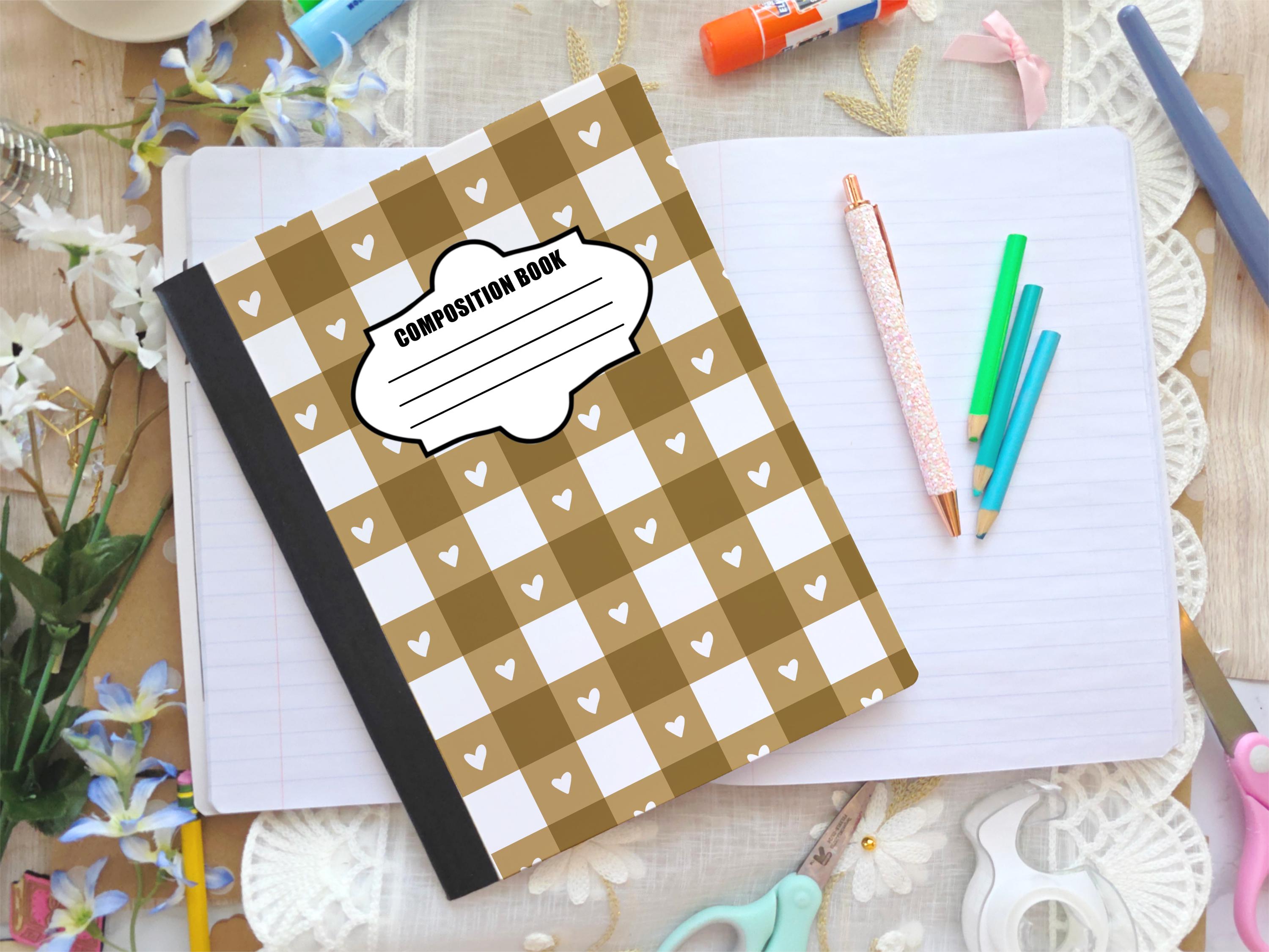 Printable Composition Notebook Cover PNG Back to School Personal Custom ...