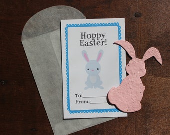 Hoppy Easter -  SET OF 8 - includes color printed card, seed paper, and envelope