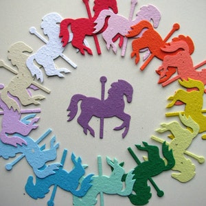 24 Seed Paper Carousel Horses image 1