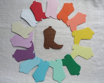 24 Seed Paper Cowboy Boots