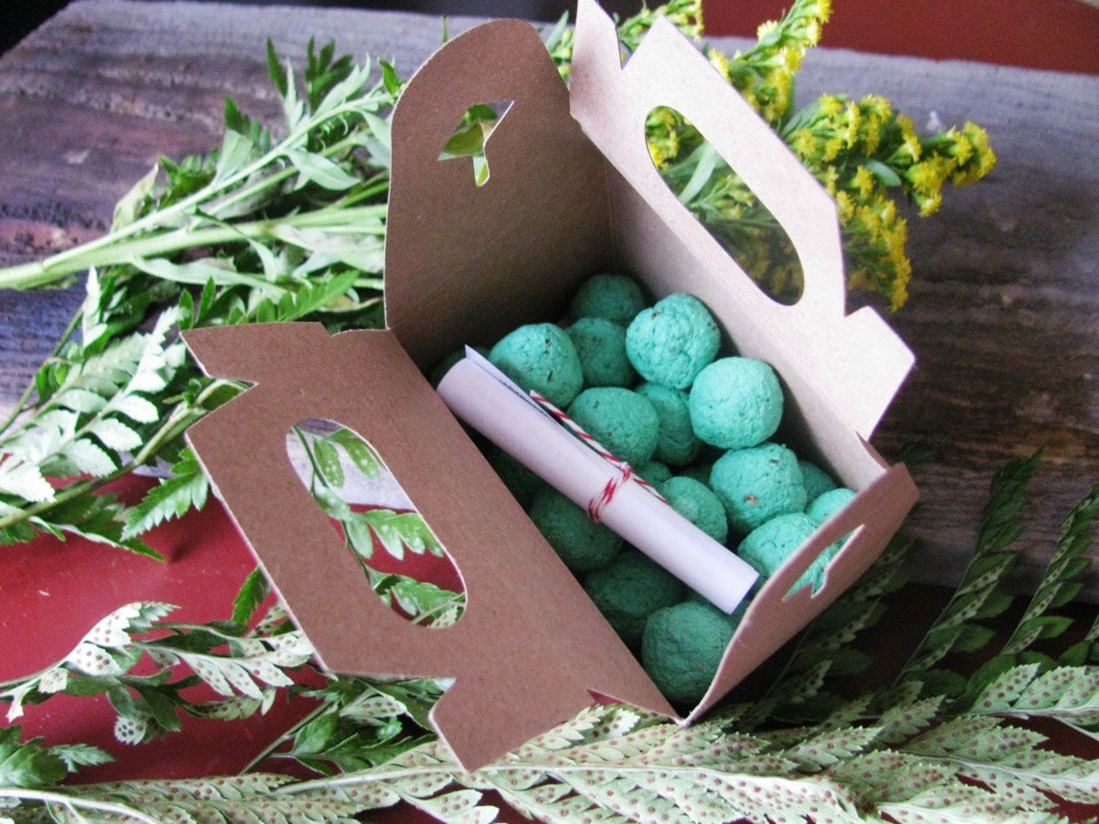 Wildflower Seed Bomb Gift/favor Small Gable Box Packaging Etsy