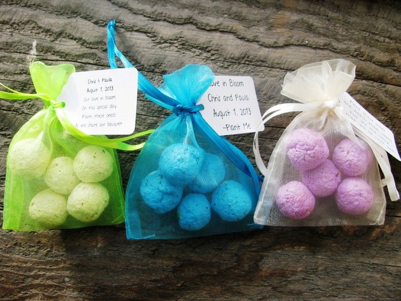 50 Seed Bomb Favors WITH Personalized Tag Etsy