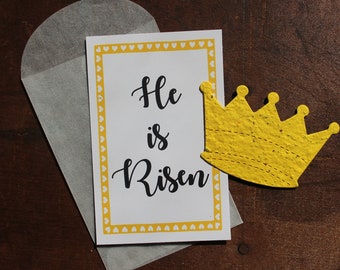 He is Risen -  SET OF 8 - includes color printed card, seed paper, and envelope