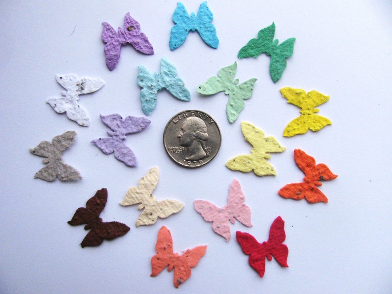 100 Plantable confetti BUTTERFLIES choose from 16 colors Wildflower blend image 3