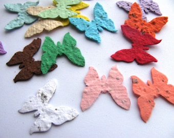 100 Plantable confetti BUTTERFLIES- choose from 16 colors- Wildflower blend