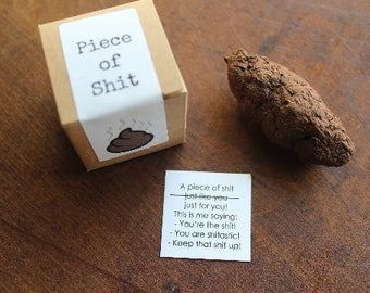 Piece of sh*t- boxed gag gift- fake plantable poop- white elephant- wildflower seeds