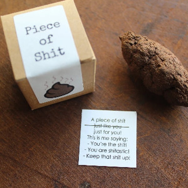 Piece of sh*t- boxed gag gift- fake plantable poop- white elephant- wildflower seeds