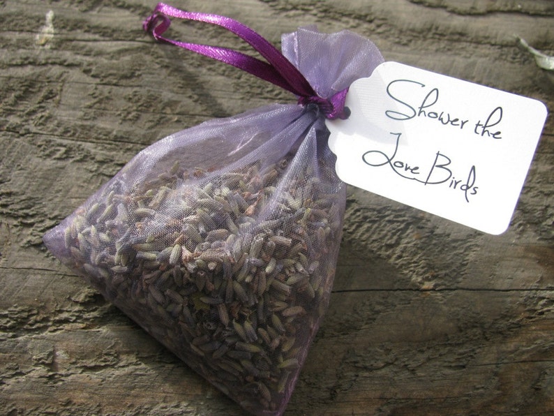50 Lavender Filled Organza Bags WITH Personalized Tags Etsy