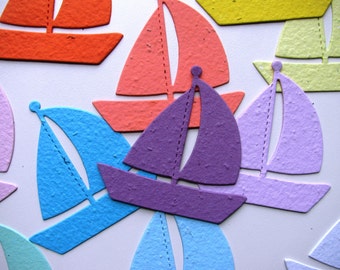 24 Seed Paper Sail Boats