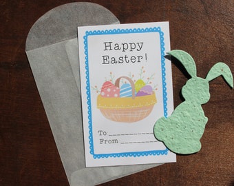 Happy Easter -  SET OF 8 - includes color printed card, seed paper, and envelope