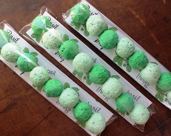 Made to Order- ALL BASIL Seed Bomb Favor in clear cello sleeve