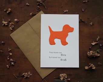 Pet Sympathy- They leave our homes but never our Hearts- Choose from 5 shapes/16 seed paper colors