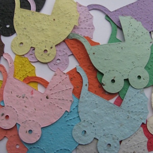 24 Seed Paper Baby Carriages