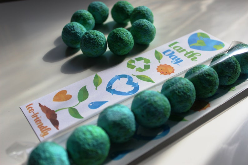 MADE TO ORDER Earth Day Seed Bomb Sleeves Contains 8 Marbled Etsy