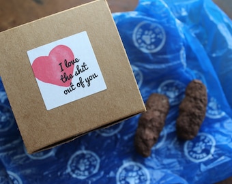 I love the Sh*t out of you- boxed gag gift- plantable fake dog poop- wildflower seeds