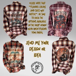 Custom Bleached Distressed Flannel Shirt: Unisex Vintage Style, Personalized Back image 8