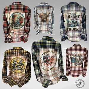 Custom Bleached Distressed Flannel Shirt: Unisex Vintage Style, Personalized Back image 9