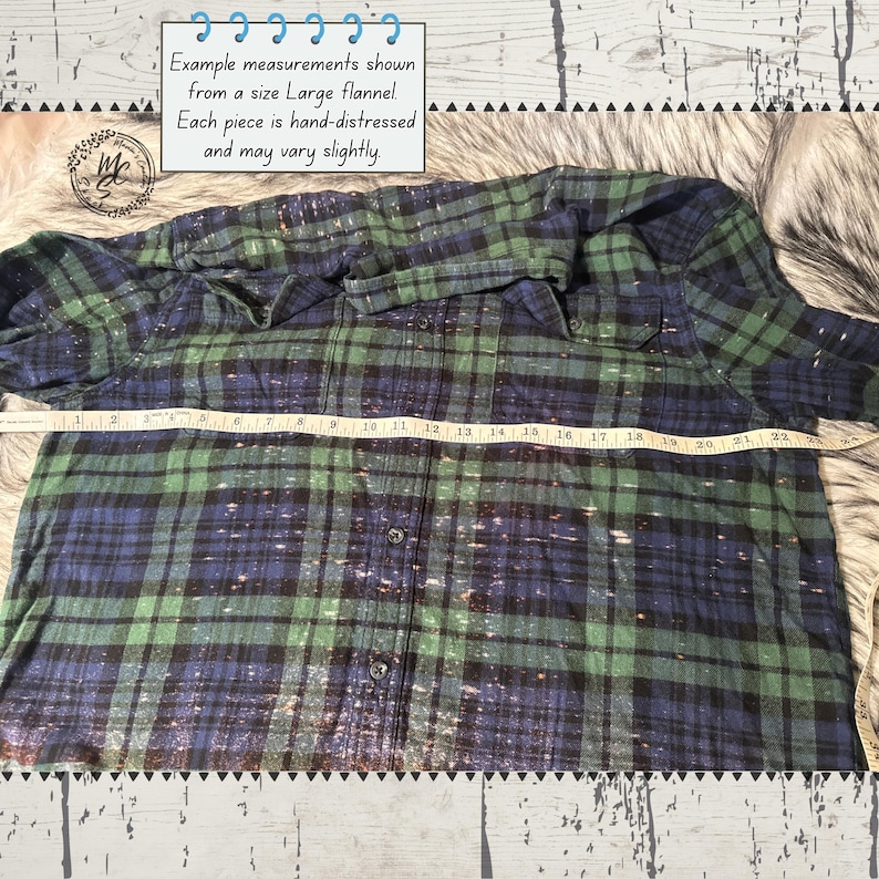 Custom Bleached Distressed Flannel Shirt: Unisex Vintage Style, Personalized Back image 10