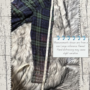 Custom Bleached Distressed Flannel Shirt: Unisex Vintage Style, Personalized Back image 11