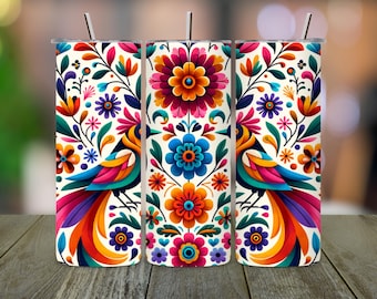Mexican Talavera Tumbler Wrap Design: 20oz Skinny Sublimation (PNG Digital Download