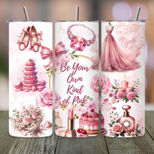 Coquette bow tumbler wrap, pink aesthetic 20oz skinny tumbler PNG, trendy coquette core sublimation design, digital download
