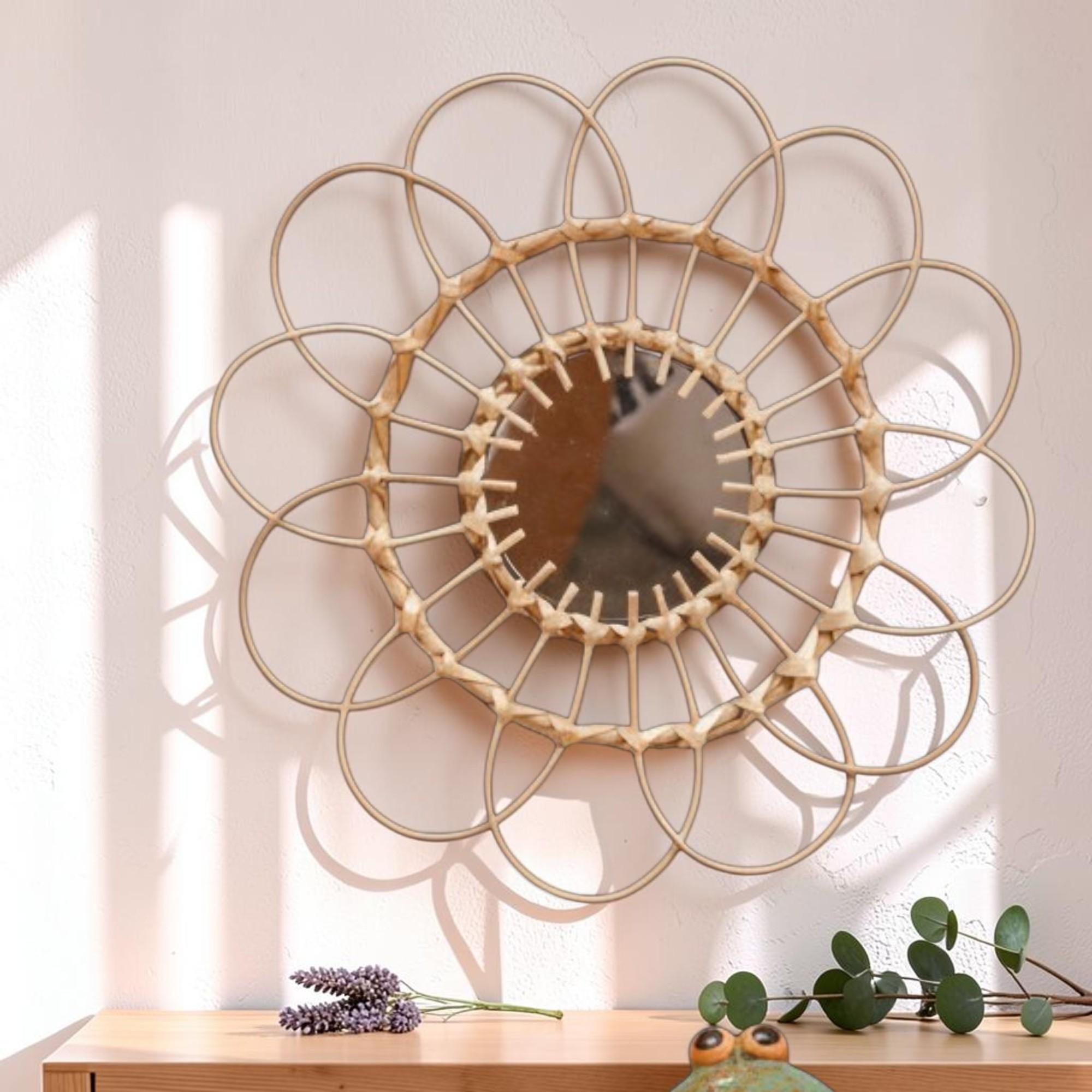 Straw Round Mirror - Etsy