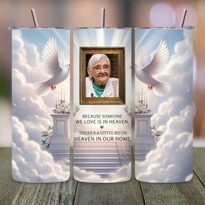 Memorial Photo Tumbler, In Loving Memory Tumbler, Loss of Dad & Mom Tumbler PNG, 20oz Skinny Wrap, Custom Tribute PNG, Remembrance Cup