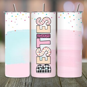 Besties 20oz Skinny Tumbler Sublimation Design PNG, Friendship Tumbler Wrap, Girly Tumbler Design, Instant Download, File for Sublimation
