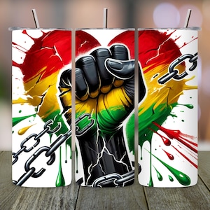 Black History Month Tumbler Wrap, Afrikaans-Amerikaans Tumbler Design, 20oz sublimatie PNG, vier zwarte cultuur Tumbler Wrap, digitaal bestand
