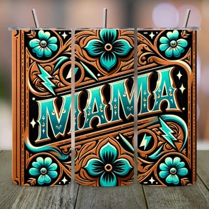 Kubek 20oz Floral Mama z nadrukiem sublimacyjnym: Dzień Matki w formacie PNG (pobranie cyfrowe)
