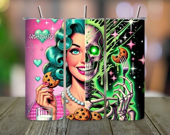 Funny Skeleton Mom 20oz Tumbler Wrap: Vintage Pin Up (PNG)