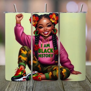 Black History Month Tumbler Wrap, Afrikaans-Amerikaans Tumbler Design, 20oz sublimatie PNG, vier zwarte cultuur Tumbler Wrap, digitaal bestand
