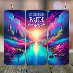 Faith Bible Verse Tumbler Wrap 20oz: Christian Sublimation Design (Digital Download)