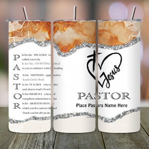 Pastor Appreciation Tumbler Wrap, Christian 20oz Skinny Tumbler Design, Faith Cross Sublimation, Seamless PNG, Religious Tumbler Wrap Design