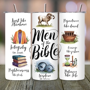 Christian Men Tumbler Wrap PNG, Männer der Bibel 20 oz Sublimation, Mann Gottes Tumbler Design, Nahtlose Wrap, digitaler Download, Glaube PNG