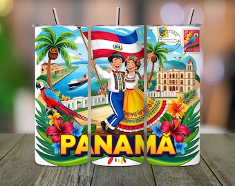 Ontwerp beker met panamavlag: magere beker van 20 oz, png (digitale download)