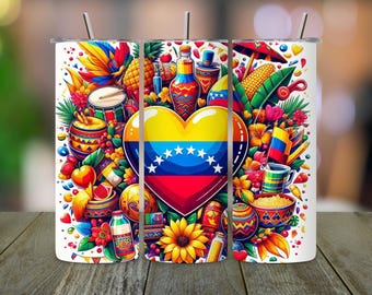 Venezuela Tumbler Wrap PNG: Patriotic Flag Design (Digital Download)