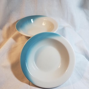 2 Jackson China Restaurant Ware 6" Bowls Turquoise Fade (1960s)