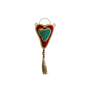 Vintage Fabric Double Heart Wall Hanging Art Decor  Valentine's Day Gift