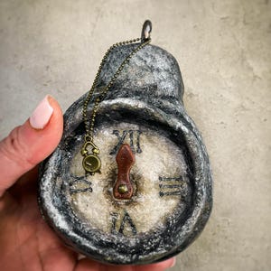 Handmade Papier-Mâché OOAK Alarm Clock  – Decorative Vintage Clock for Christmas, Christening, Birthday & Housewarming Gifts