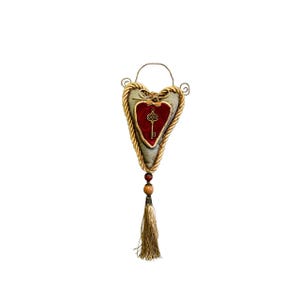 Vintage Fabric Double Heart Wall Hanging Art Decor Valentine's day Gift