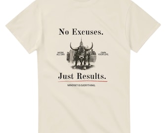 Camiseta "Sin excusas, solo resultados" – Camiseta motivacional para hombre Tauro