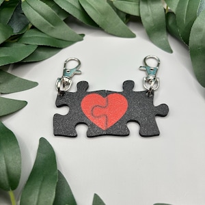Heart Puzzle Two Piece Keychain