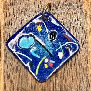 Emaillierte Kupfer Anhänger Handgemachte Metall Kunst Handbemalter Schmuck
