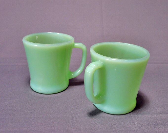 Vintage Fire King Jadeite D Handle Mugs Fireking Anchor Hocking Jadite